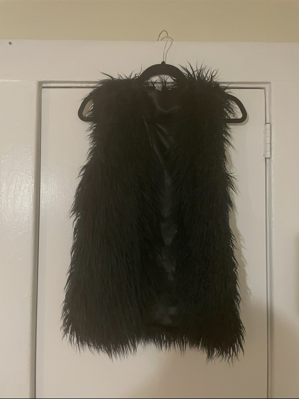 Black Faux‎ Fur Vest size medium